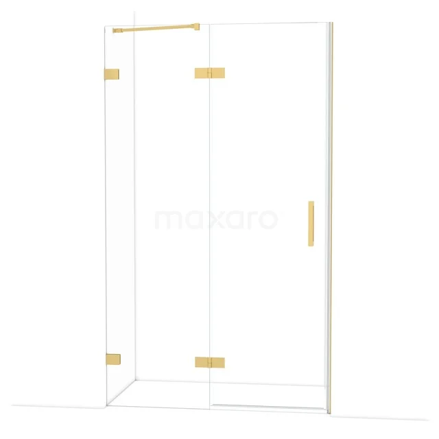 Diamant-Duschtüren DDB21661220GG Glas Duschwand mit Gold Details, Eckmodell, minimalistisches Design, perfekt für einen luxuriösen Badezimmer Auftritt.