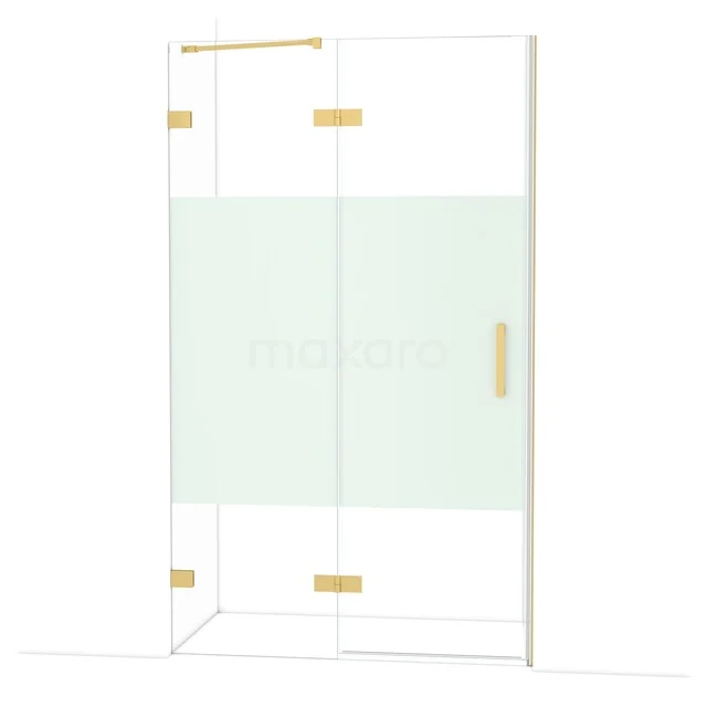 Diamant-Duschtüren DDB21661223GG Duschwand-Klarglas mit mattem Goldbeschlag, modernes Design, ideal für ein luxuriöses Badezimmer, Serie Elegant Glass.