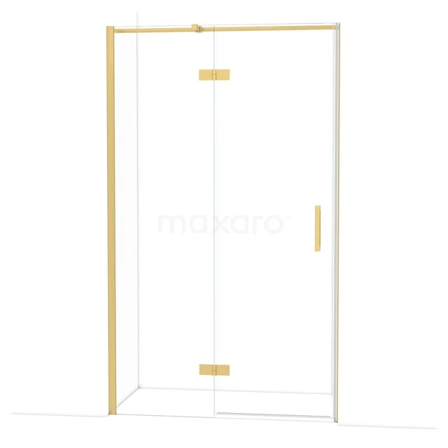Diamond Shower door | 120 cm Gold Clear glass Pivot door DDB21661310GG Glazen douchewand met gouden accenten, moderne uitstraling, ideaal voor een luxe badkamer.