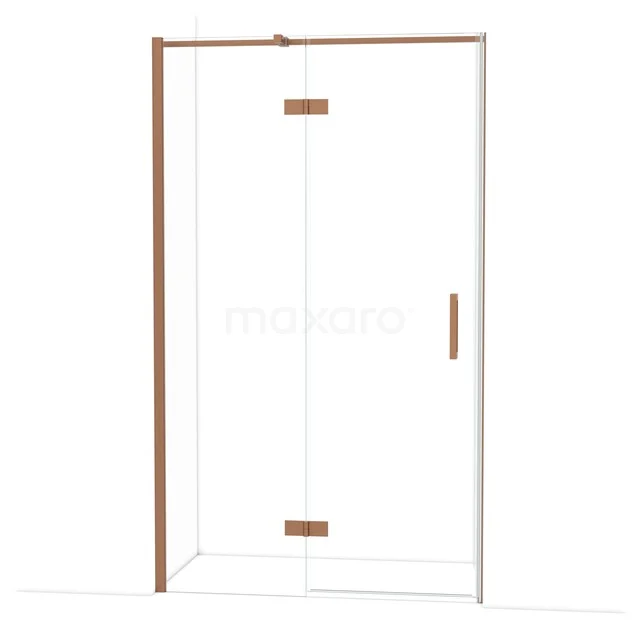 Diamond Shower door | 120 cm Copper Clear glass Pivot door DDB21661310KP Douchecabine met helder glas, goudkleurige details en strakke lijnen, luxe en modern voor elke badkamerinrichting.
