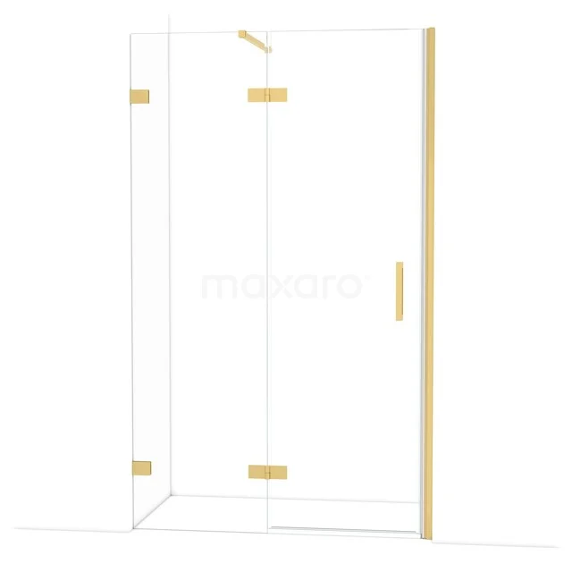 Diamond Duschtür | 120 cm Gold Klarglas Drehtür DDB21662120GG Glas Duschkabine mit goldfarbenen Scharnieren, klaren Linien und modernem Design, perfekt für einen luxuriösen Badezimmerstil.