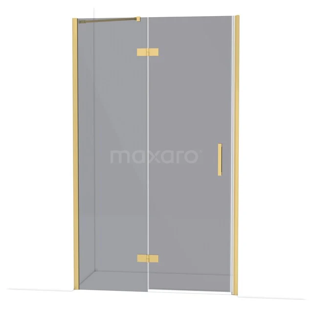 Diamond Douchedeur | 120 cm Goud Rookglas Draaideur DDB21662211GG Gouden douchedeur met helder glas, minimalistisch design en scharnieren. Perfecte toevoeging aan moderne badkamerstijl.
