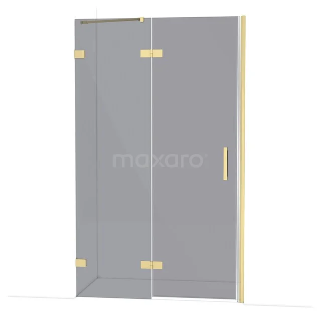Diamond Shower door | 120 cm Light gold Smoke glass Pivot door DDB21662221LG Glass shower door, clear glass with gold hinges and handle, ideal for a stylish bathroom decor.