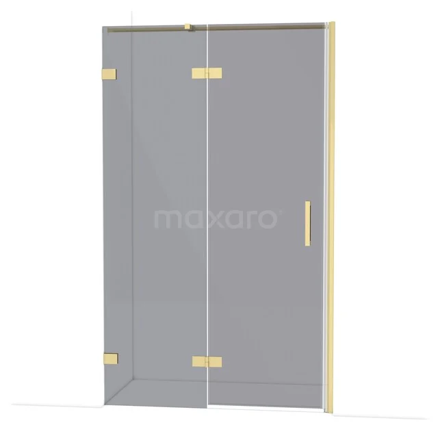Diamond Shower door | 120 cm Light gold Smoke glass Pivot door DDB21662321LG Gouden douchedeur met helder glas, scharnierend design. Elegant en geschikt voor moderne badkamers.