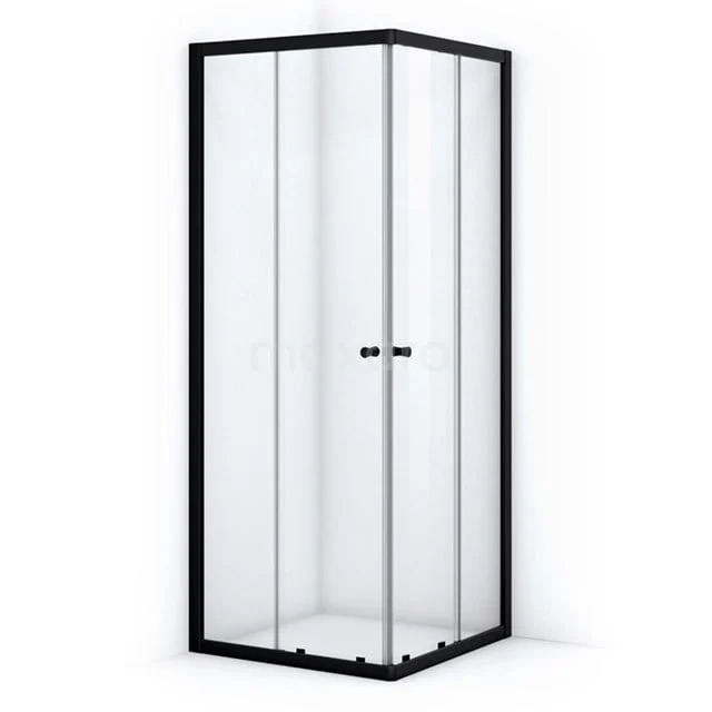 Duschkabine Ruby Allure Clear 80x80cm aus klarem Sicherheitsglas mit Schiebetüren Matt Schwarz L0820-0808M Eckige Duschkabine mit schwarzen Profilen, Klarglas und Schiebetüren, perfekte kompakte Lösung für jedes moderne Badezimmer.
