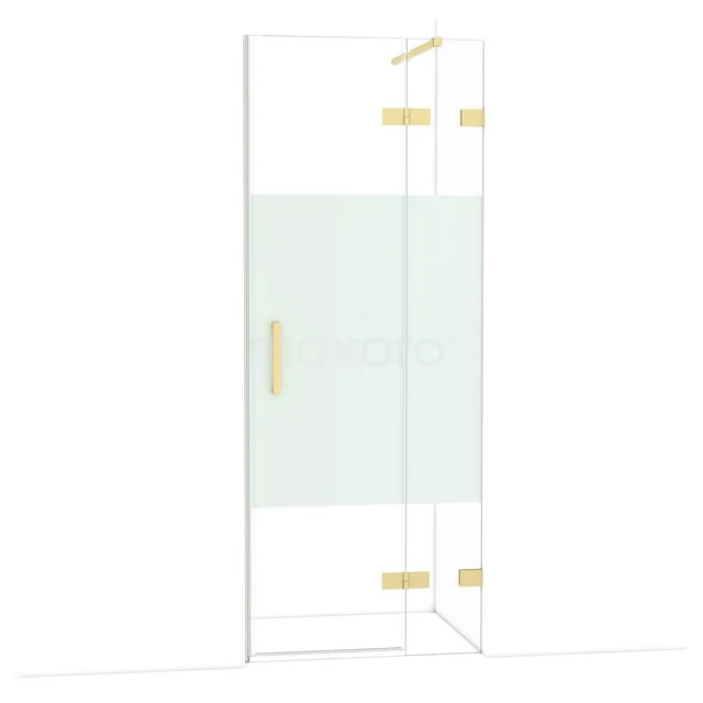 Diamant-Duschtüren DDB22351123LG Glas Duschwand mit goldfarbenen Scharnieren und Haltegriff, modernes Design für ein stilvolles Badezimmer.