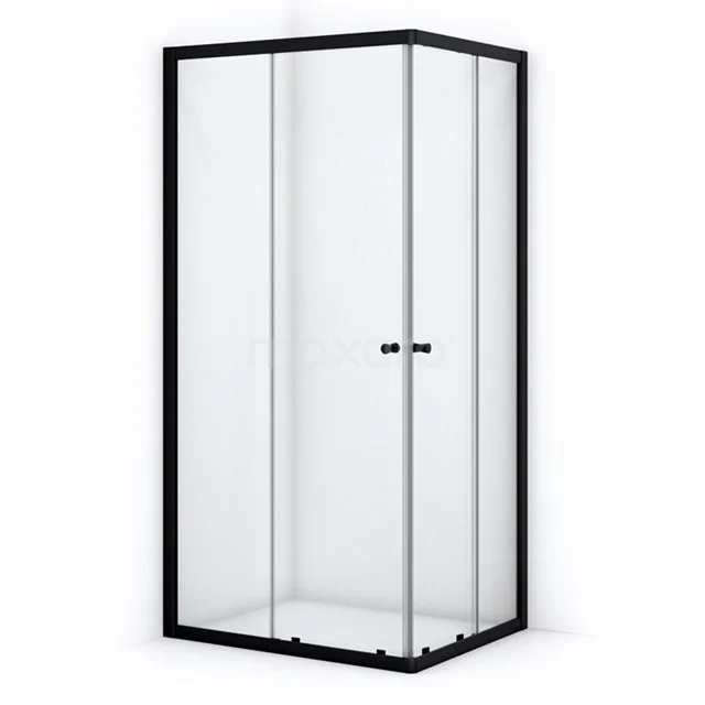 Ruby Allure Shower cabin | 100x80 cm Matte black Clear glass Sliding door Rectangle L0820-1008M Shower enclosure with matt black frame, clear glass and sliding door, modern design. Perfect for stylish bathroom décor.