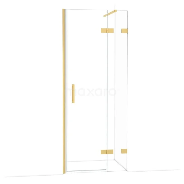 Diamant-Duschtüren DDB22352120GG Glas Duschwand mit goldenen Scharnieren und Haltegriff, modernes Design für eine luxuriöse Badezimmer Einrichtung.