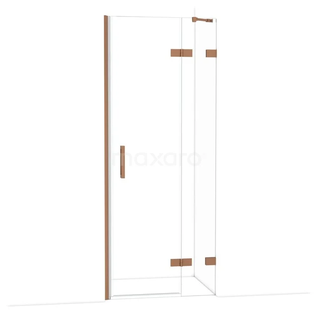 Diamant-Duschtüren DDB22352220KP Glasene Duschtür mit Kupferakzenten, minimalistisches Design, perfekt für ein modernes Badezimmer.