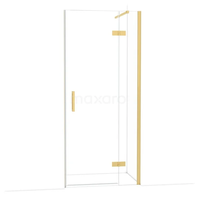 Diamond Duschtür | 90 cm Gold Klarglas Drehtür DDB22361110GG Glasene Duschtür mit goldenen Scharnieren und Haltegriff, ideal für eine stilvolle und moderne Badezimmer Einrichtung.