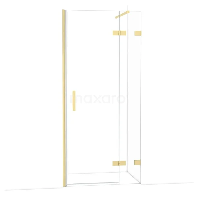 Diamond Duschtür | 90 cm Helles Gold Klarglas Drehtür DDB22362120LG Glasene Duschtür mit goldfarbenen Scharnieren und Haltegriff, ideal als stilvolle Ergänzung zum modernen Badezimmer.