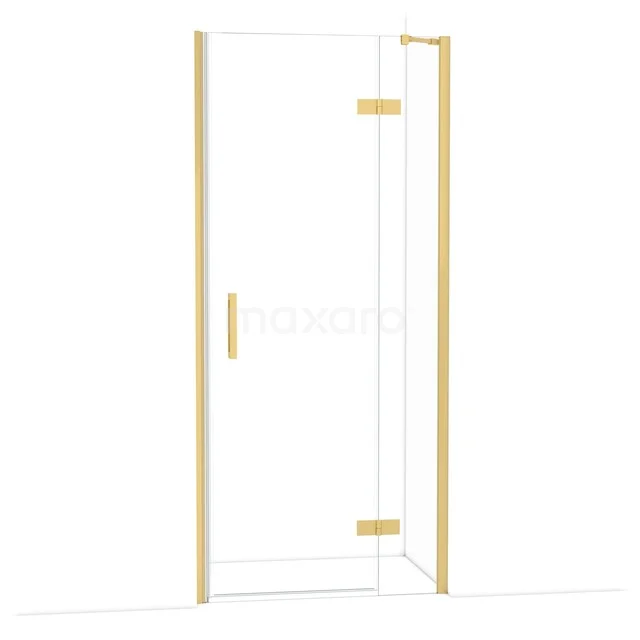 Diamond Douchedeur | 90 cm Goud Helder glas Draaideur DDB22362210GG Douchedeur van helder glas met messing afwerking, modern design en luxe badkamerstijl.