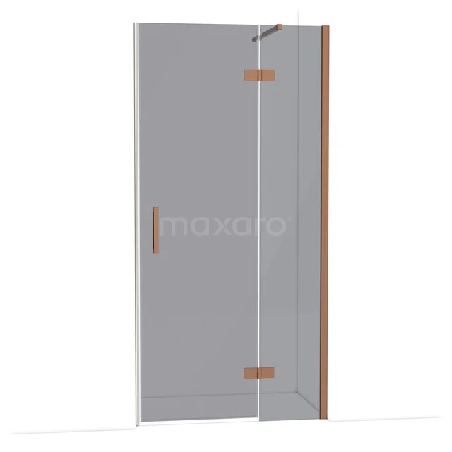 Diamond Shower door | 100 cm Copper Smoke glass Pivot door DDB22461111KP Glass shower door with stainless steel hinges and handle, sleek design ideal for modern bathrooms.