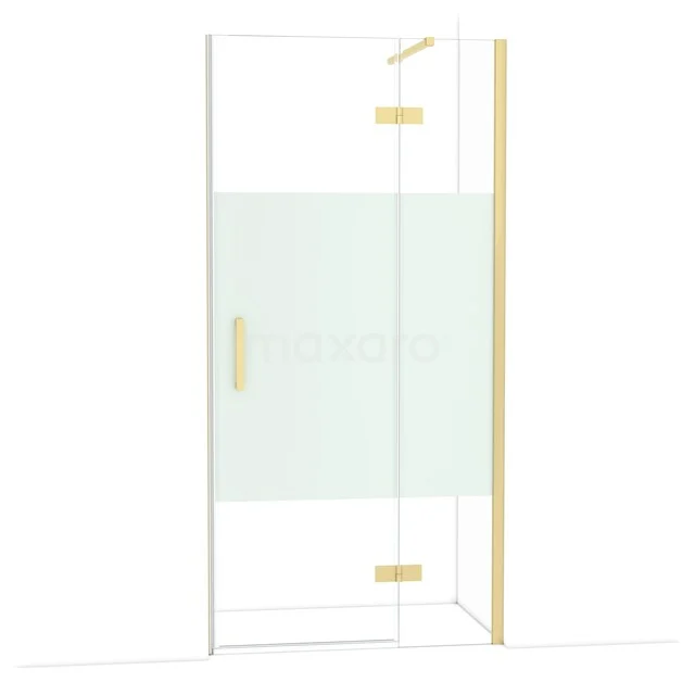 Diamant-Duschtüren DDB22461113LG Glas Duschkabine mit Gold Akzenten und Matt Weiß Paneel, perfekt als luxuriöse Ergänzung zu einem stilvollen Badezimmer.