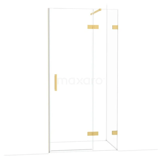 Diamond Duschtür | 100 cm Gold Klarglas Drehtür DDB22461120GG Duschtür aus Glas mit goldfarbenen Scharnieren und Haltegriff, klare Gestaltung für moderne Badezimmereinrichtung.