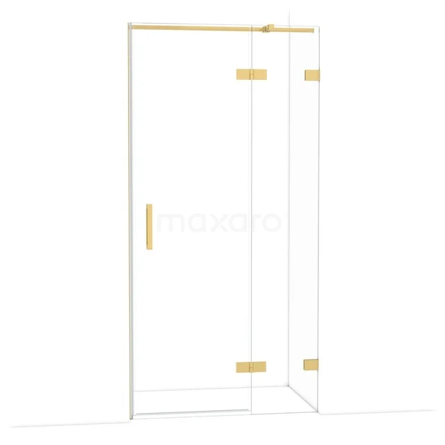 Diamond Douchedeur | 100 cm Goud Helder glas Draaideur DDB22461320GG Douchecabine met goudkleurige accenten, luxe glazen deur en moderne uitstraling, perfect voor een stijlvolle badkamer.