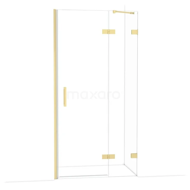 Diamond Duschtür | 100 cm Helles Gold Klarglas Drehtür DDB22462220LG Glas Duschwand mit goldfarbenen Akzenten, Eckmodell, ideal als stilvolle Ergänzung zu modernen Bädern.