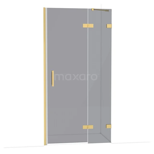 Diamant-Duschtüren DDB22462221GG Glasene Duschtür mit goldfarbenen Scharnieren und Haltegriff, modernes Design für luxuriöse Bäder.