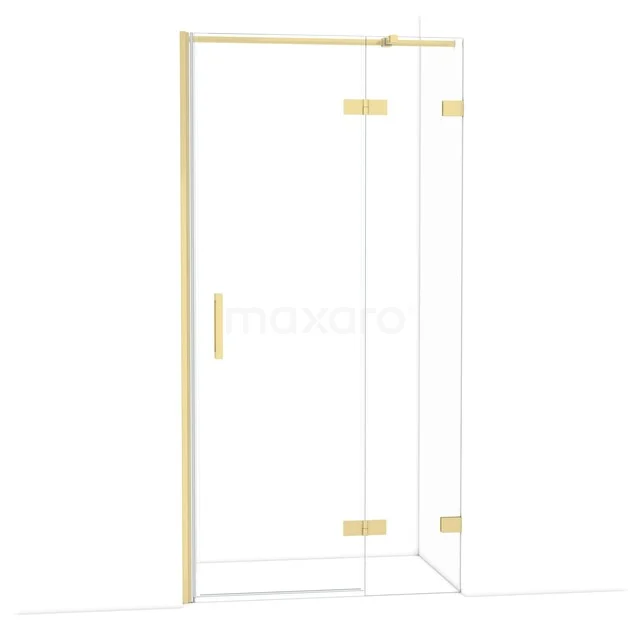 Diamant-Duschtüren DDB22462320LG Goldene Duschtür mit Klarglas und Eckdesign, perfekt als luxuriöse Ergänzung für jedes moderne Badezimmer.