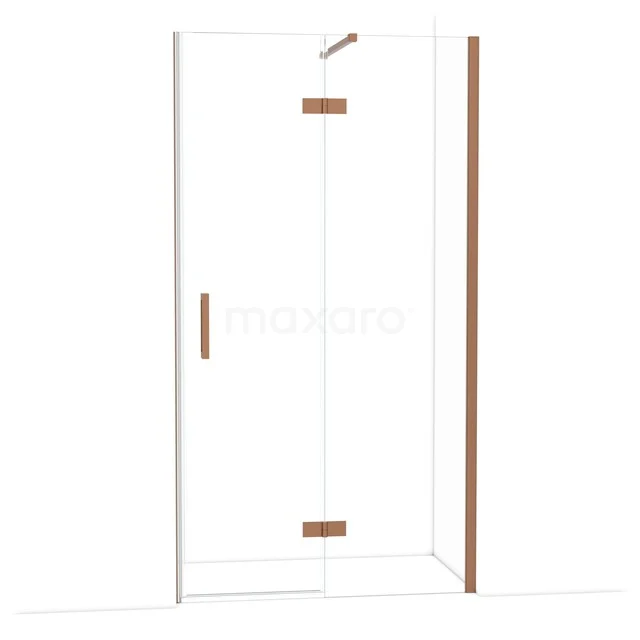 Diamond Shower door | 110 cm Copper Clear glass Pivot door DDB22651110KP Glazen douchewand met modern koperaccent, transparant design, ideaal voor stijlvolle badkamers.