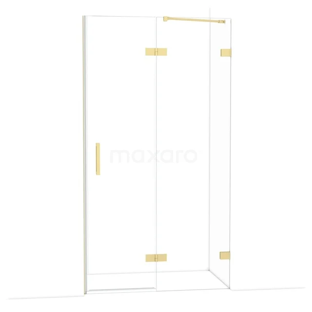 Diamond Duschtür | 110 cm Helles Gold Klarglas Drehtür DDB22651220LG Duschtür mit goldenen Details, transparentem Glas, schlankem Design. Perfekt für einen modernen Badezimmerstil.