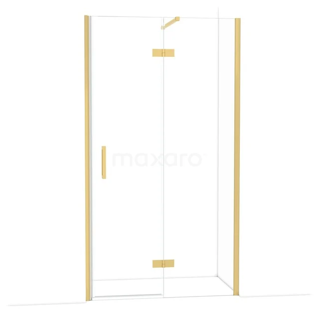 Diamant-Duschtüren DDB22652110GG Gold Duschkabine mit gläsernen Wänden und Tür, luxuriöses Badezimmerdesign mit minimalistischem und modernem Profil.