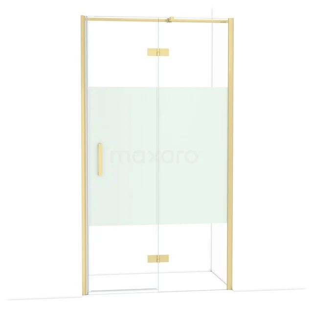 Diamant-Duschtüren DDB22652313LG Goldene Duschkabine mit glänzendem Rahmen, mattem Glasstreifen und modernem Look, perfekte Ergänzung zu einem stilvollen Badezimmer.