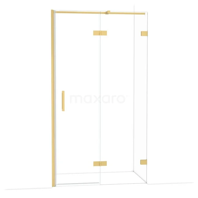 Diamond Douchedeur | 110 cm Goud Helder glas Draaideur DDB22652320GG Gouden hoekdouchecabine met helder glas en strak design, perfect als elegante toevoeging aan de moderne badkamer.