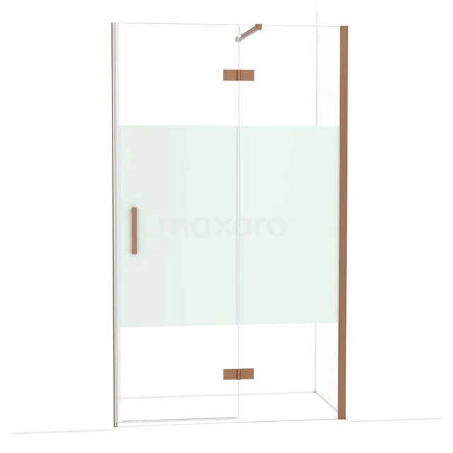 Diamant-Duschtüren DDB22661113KP Duschkabine mit Schiebetür, Klarglas, Matt Weiß Paneel und kupferfarbenen Akzenten; stilvolle Blickfang für das Badezimmer.