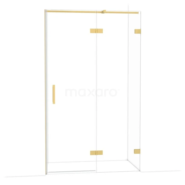 Diamond Duschtür | 120 cm Gold Klarglas Drehtür DDB22661320GG Goldene Duschtür aus Glas mit luxuriöser Verarbeitung und Scharnieren, ideal für einen modernen Badezimmerstil.