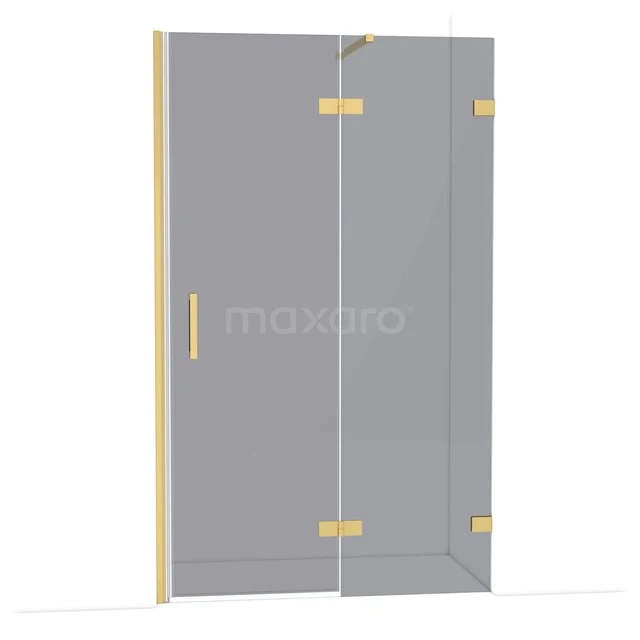 Diamond Duschtür | 120 cm Gold Rauchglas Drehtür DDB22662121GG Glasdusche mit goldfarbenen Scharnieren und Haltegriff, ideal für moderne Badezimmergestaltung.