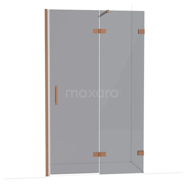 Diamond Duschtür | 120 cm Kupfer Rauchglas Drehtür DDB22662121KP Glas Duschwand mit kupferfarbenen Scharnieren, elegantes Design und moderne Ausstrahlung, ideal für ein luxuriöses Badezimmer.