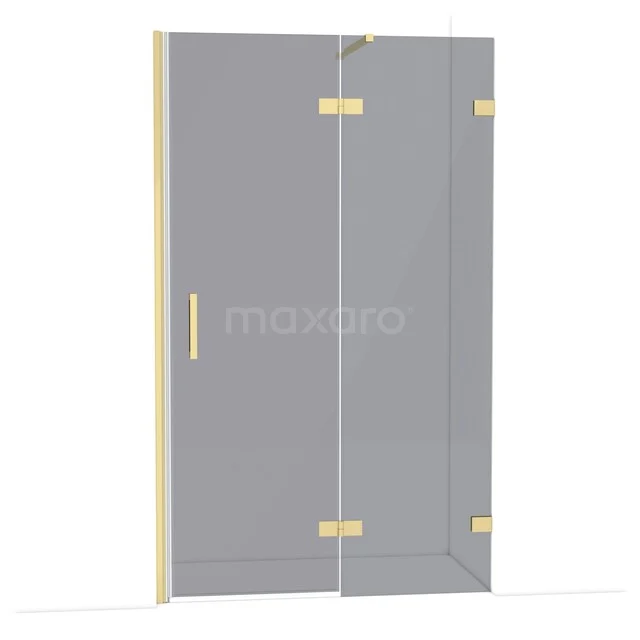 Diamond Duschtür | 120 cm Helles Gold Rauchglas Drehtür DDB22662121LG Glasene Duschtür mit Messingscharnieren, elegantes Design, ideal für einen luxuriösen Badezimmer-Look.