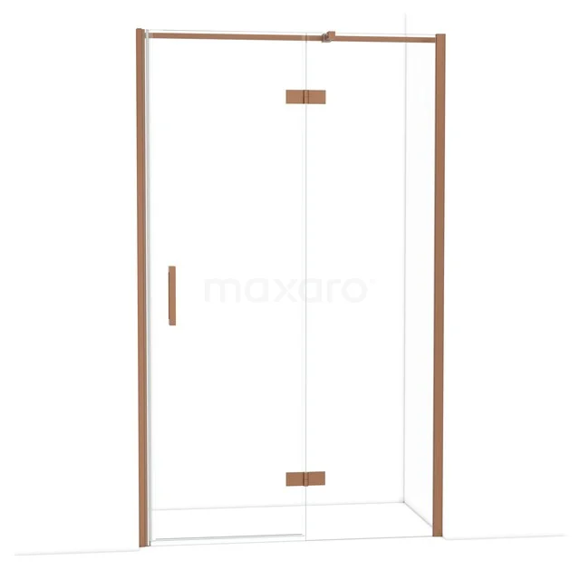 Diamond Shower door | 120 cm Copper Clear glass Pivot door DDB22662310KP Douchedeur met koperkleurig frame en glazen paneel, luxe toevoeging voor een stijlvolle badkamer.