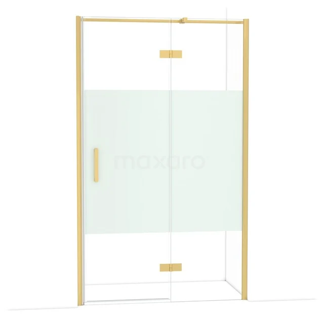 Matte Duschtür mit goldenen Akzenten, elegantes Design und ideale Ergänzung für ein luxuriöses und modernes Badezimmer.