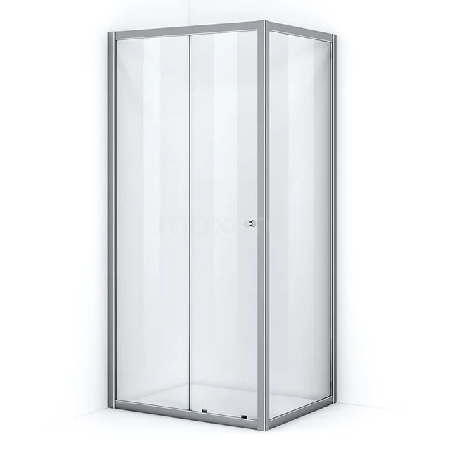 Moderne quadratische Duschkabine mit Glasplatten und silberfarbenem Aluminiumrahmen, perfekt für jedes stilvolle Badezimmer.