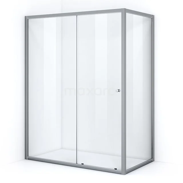 Ruby Allure Shower enclosure | 150x100 cm Chrome Clear glass Sliding door Rectangle L0920-1510C Modern shower enclosure with sliding door, clear glass and aluminium frame, ideal for a stylish bathroom layout.