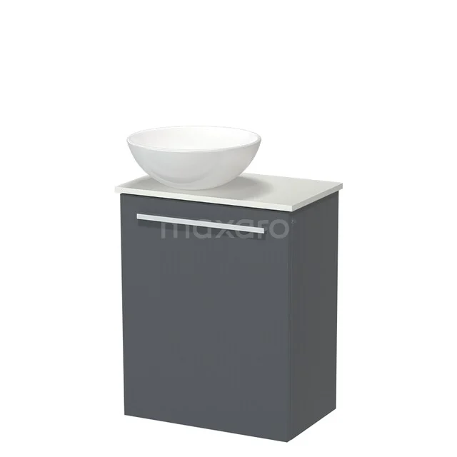 Modulo Pico Toiletmeubel met Waskom | 41 cm Donkergrijs Vlak front Keramiek waskom Solid surface wastafelblad TMK10-18321 Modulo Pico Toiletmeubel met Waskom | 41 cm Donkergrijs Vlak front Keramiek waskom Solid surface wastafelblad TMK10-18321