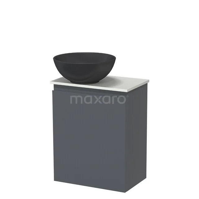 Modulo Pico Toiletmeubel met Waskom | 41 cm Donkergrijs Greeploos front Quartz waskom Solid surface wastafelblad TMK10-18335 Modulo Pico Toiletmeubel met Waskom | 41 cm Donkergrijs Greeploos front Quartz waskom Solid surface wastafelblad TMK10-18335