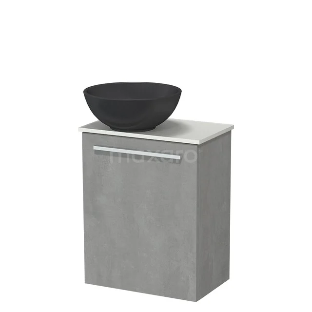 Modulo Pico Toiletmeubel met Waskom | 41 cm Lichtgrijs beton Vlak front Quartz waskom Solid surface wastafelblad TMK10-18390 Modulo Pico Toiletmeubel met Waskom | 41 cm Lichtgrijs beton Vlak front Quartz waskom Solid surface wastafelblad TMK10-18390