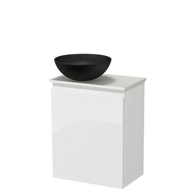 Modulo Pico Toiletmeubel met Waskom | 41 cm Hoogglans wit Greeploos front Keramiek waskom Solid surface wastafelblad TMK10-18402