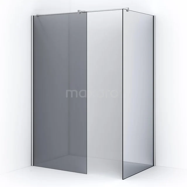 Shower screen, clear transparent, corner unit made of sturdy safety glass, ideal for modern bathroom design.