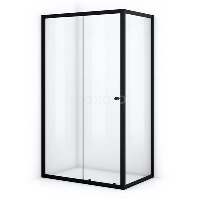 Ruby Allure Duschkabine | 120x100 cm Matt Schwarz Schiebetür Rechteck L0920-1210M Schwarze rechteckige Duschkabine, gläserne Schiebetüren, elegantes Design; ideal für modernes Badezimmer, Modell aus der Premium-Serie.