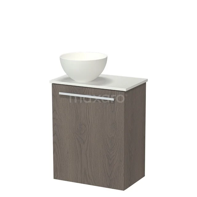 Modulo Pico Toiletmeubel met Waskom | 41 cm Donkerbruin eiken Vlak front Solid surface waskom Solid surface wastafelblad TMK10-18519 Modulo Pico Toiletmeubel met Waskom | 41 cm Donkerbruin eiken Vlak front Solid surface waskom Solid surface wastafelblad TMK10-18519
