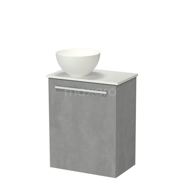 Modulo Pico Toiletmeubel met Waskom | 41 cm Lichtgrijs beton Vlak front Solid surface waskom Solid surface wastafelblad TMK10-18520 Modulo Pico Toiletmeubel met Waskom | 41 cm Lichtgrijs beton Vlak front Solid surface waskom Solid surface wastafelblad TMK10-18520