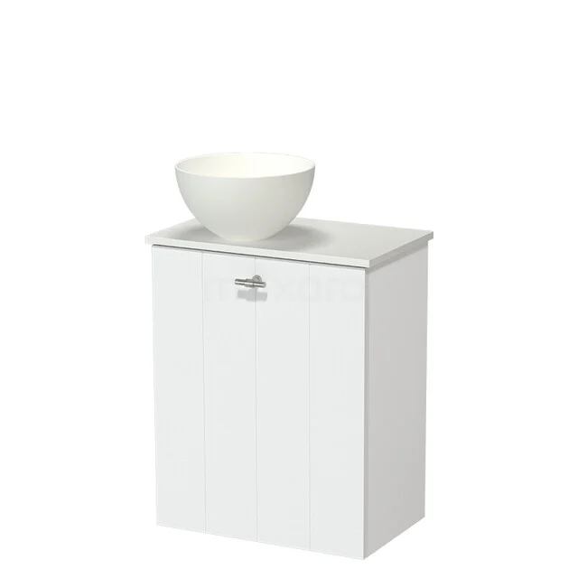 Modulo Pico Toiletmeubel met Waskom | 41 cm Mat wit Lamel front Solid surface waskom Solid surface wastafelblad TMK10-18529 Modulo Pico Toiletmeubel met Waskom | 41 cm Mat wit Lamel front Solid surface waskom Solid surface wastafelblad TMK10-18529