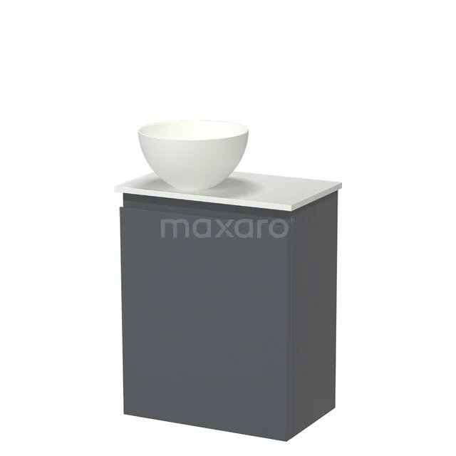 Modulo Pico Toiletmeubel met Waskom | 41 cm Donkergrijs Greeploos front Solid surface waskom Solid surface wastafelblad TMK10-18539 Modulo Pico Toiletmeubel met Waskom | 41 cm Donkergrijs Greeploos front Solid surface waskom Solid surface wastafelblad TMK10-18539