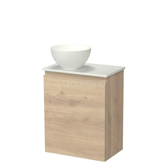 Modulo Pico Toiletmeubel met Waskom | 41 cm Lichtbruin eiken Greeploos front Solid surface waskom Solid surface wastafelblad TMK10-18546 Modulo Pico Toiletmeubel met Waskom | 41 cm Lichtbruin eiken Greeploos front Solid surface waskom Solid surface wastafelblad TMK10-18546