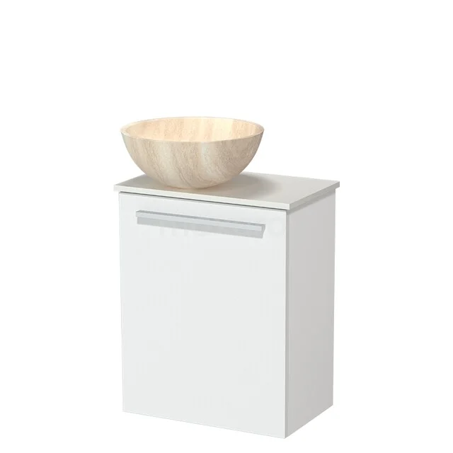 Modulo Pico Toiletmeubel met Waskom | 41 cm Mat wit Vlak front Natuursteen waskom Solid surface wastafelblad TMK10-18611 Modulo Pico Toiletmeubel met Waskom | 41 cm Mat wit Vlak front Natuursteen waskom Solid surface wastafelblad TMK10-18611