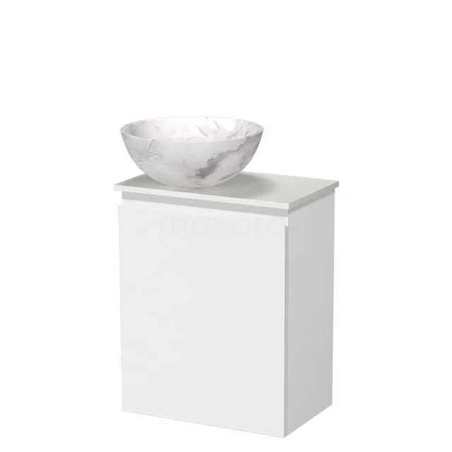 Modulo Pico Toiletmeubel met Waskom | 41 cm Mat wit Greeploos front Natuursteen waskom Solid surface wastafelblad TMK10-18648 Modulo Pico Toiletmeubel met Waskom | 41 cm Mat wit Greeploos front Natuursteen waskom Solid surface wastafelblad TMK10-18648